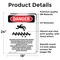 Signmission Portrait Rotating Auger Inside This Danger Sign, Vinyl Decal, 18in W x 24in L, 2PK OS-2PACK-DS-D-1824-V-2437 - alternate 6